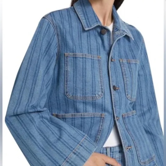 Veronica Beard NWOT Dahl Striped Jean Jacket, Size XS - Picture 3 of 16